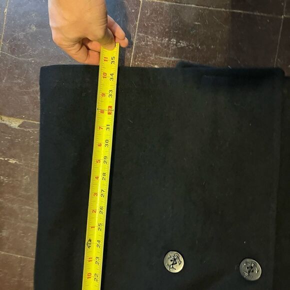 Vintage 90s DSCP Quarterdeck Naval Black Military Wool Heavy Peacoat Jacket 44L - Picture 12 of 13